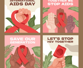 Handdrawn AIDS Day Social Media Post