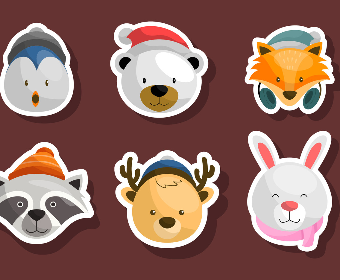 Winter Animal Sticker Set