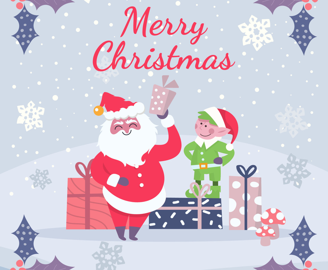 Santa Claus Hold Present Concept