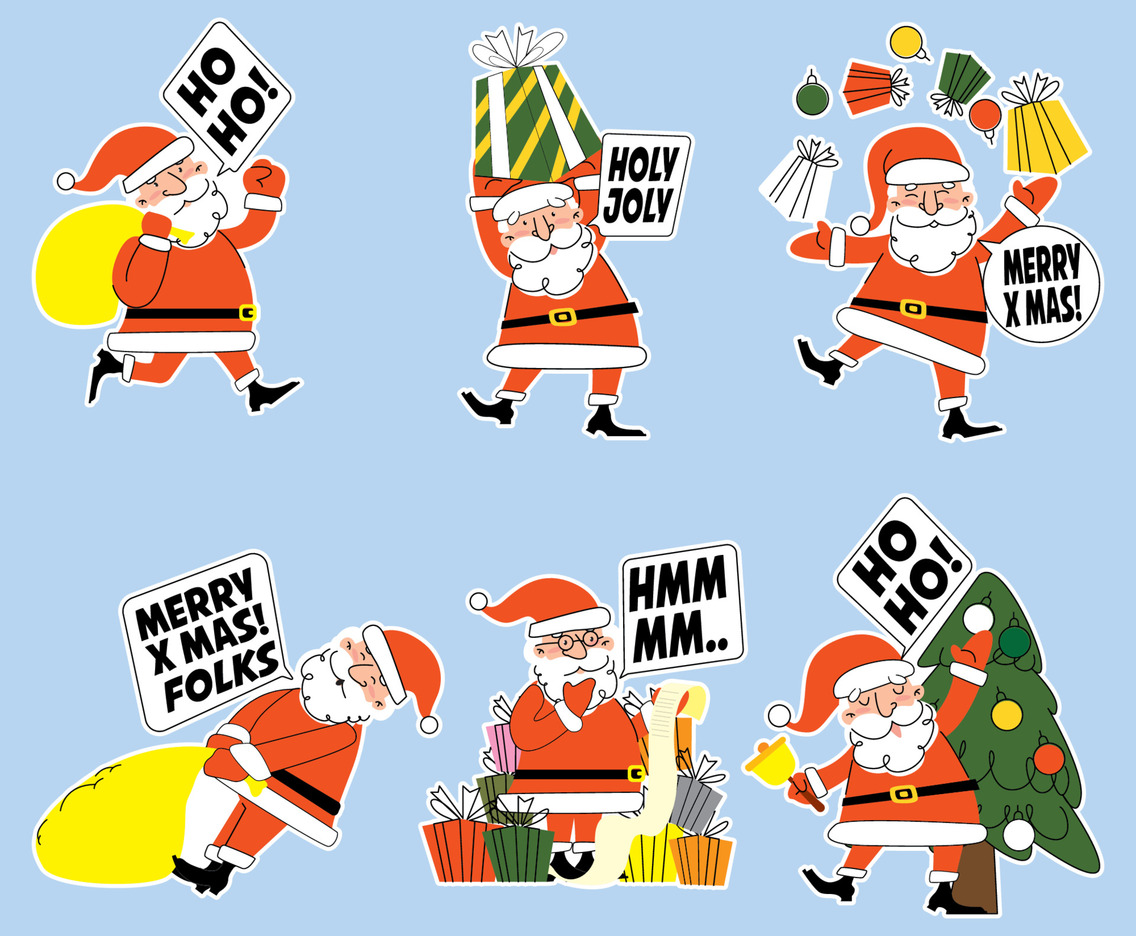 Santa Clause Chat Sticker Concept