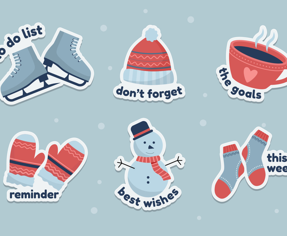 Winter Themed Journaling Stickers