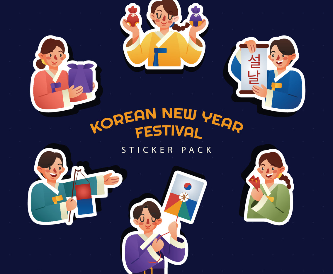 Seollal, Korean New Year, Festival Sticker Pack