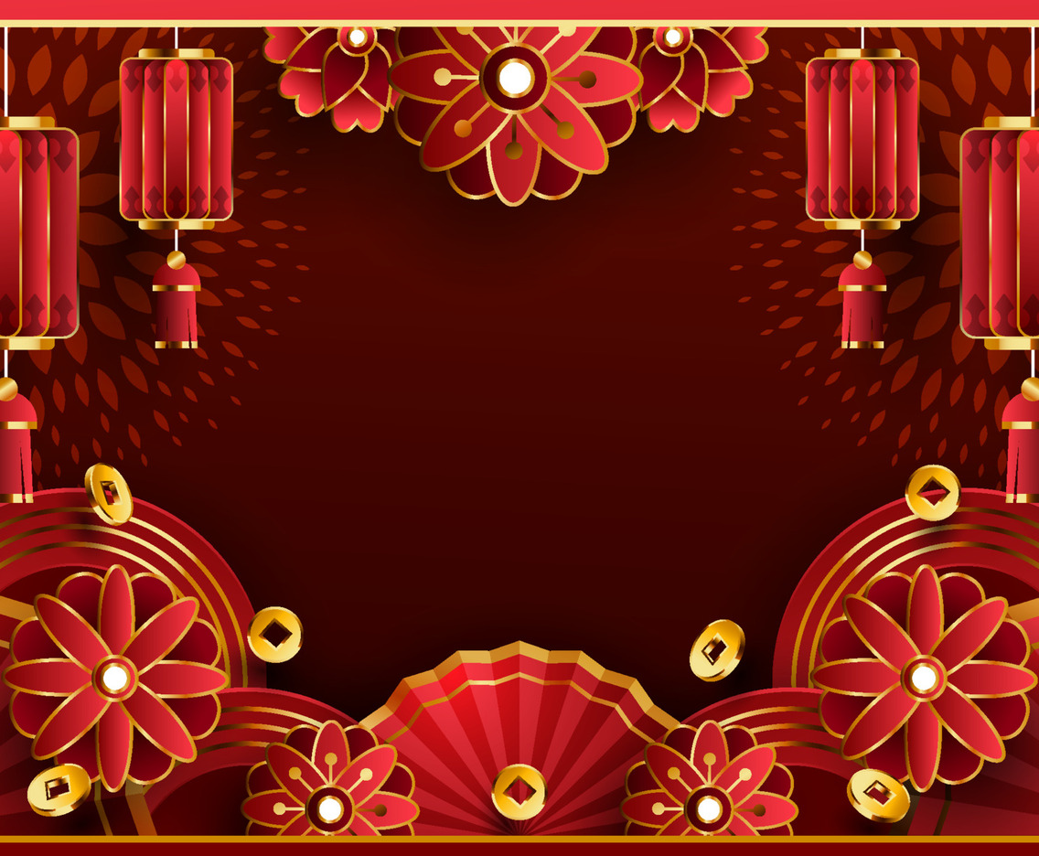Deep Red Chinese New Year Background