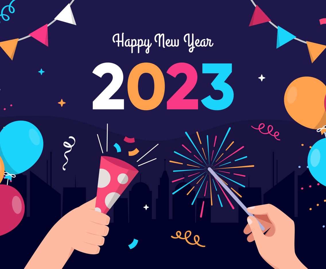 New Year 2023 Festival with Firework Concept