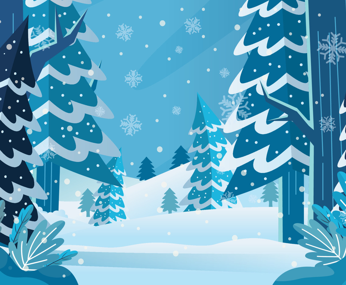 Cute Winter Nature Landscape Template