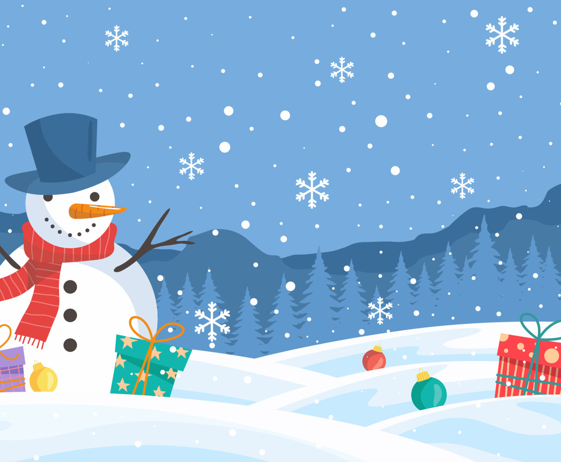 Christmas Snowman Nature Concept Background