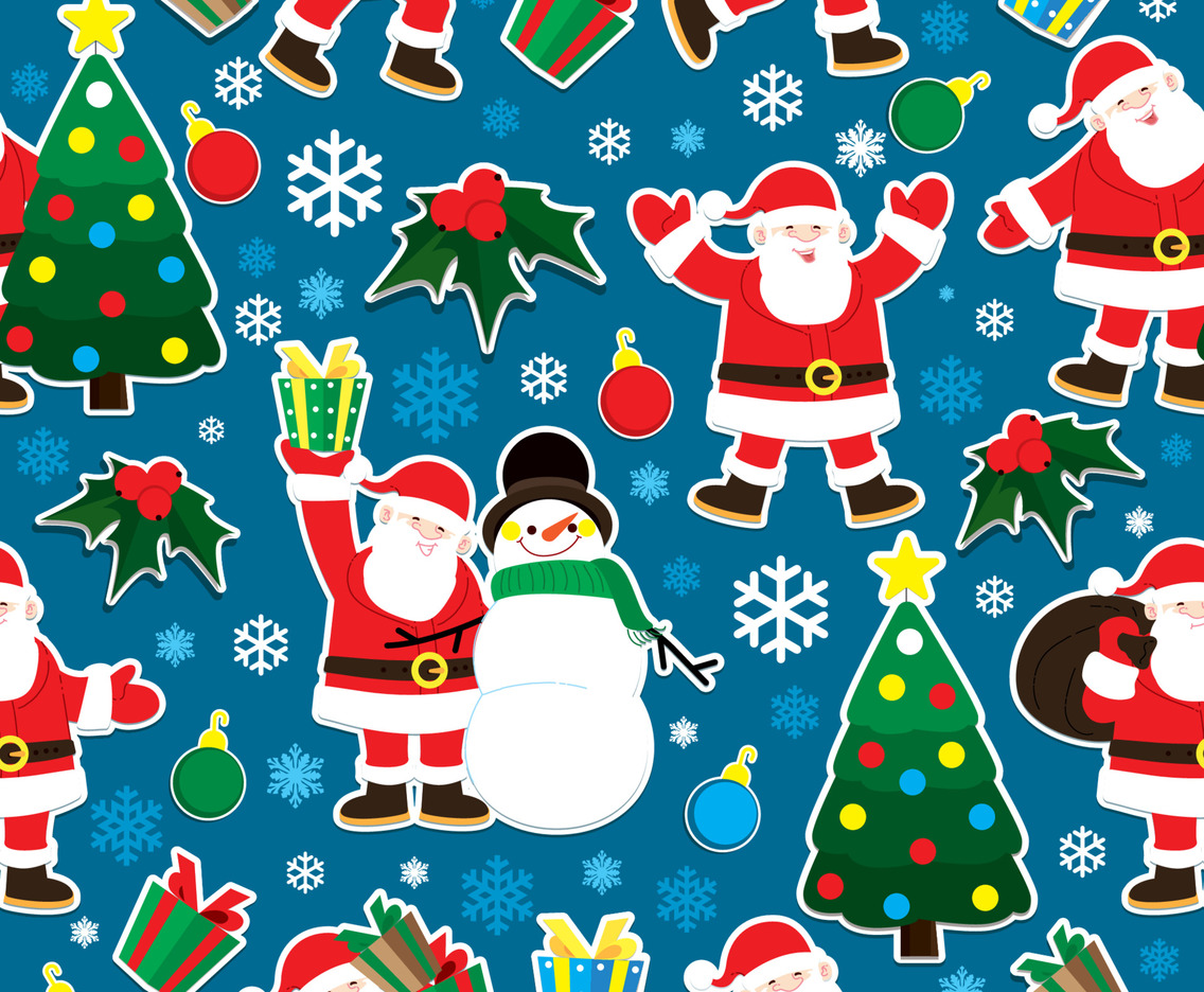 Christmas Santa Seamless Pattern ackground
