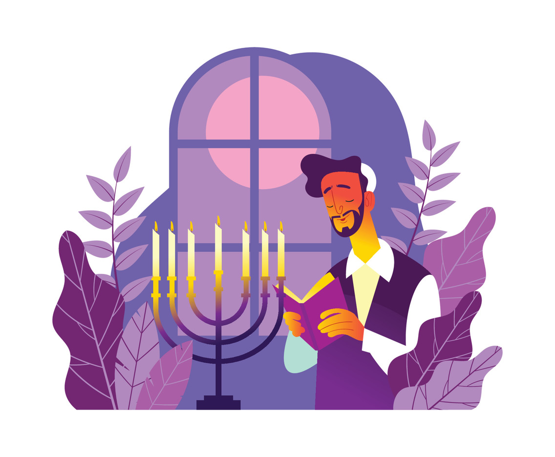 Praying in The Hanukkah Night