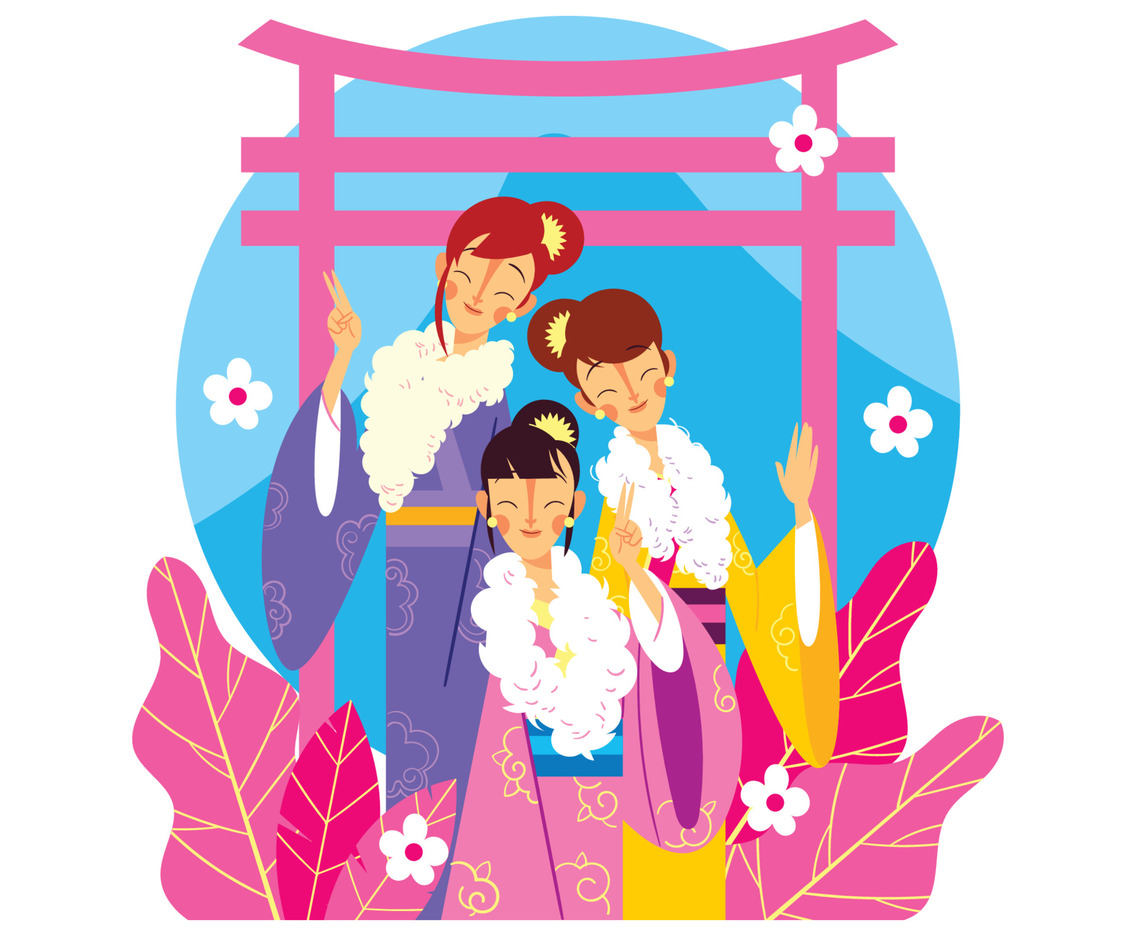 Japanese Cute Girls in Seijin no Hi