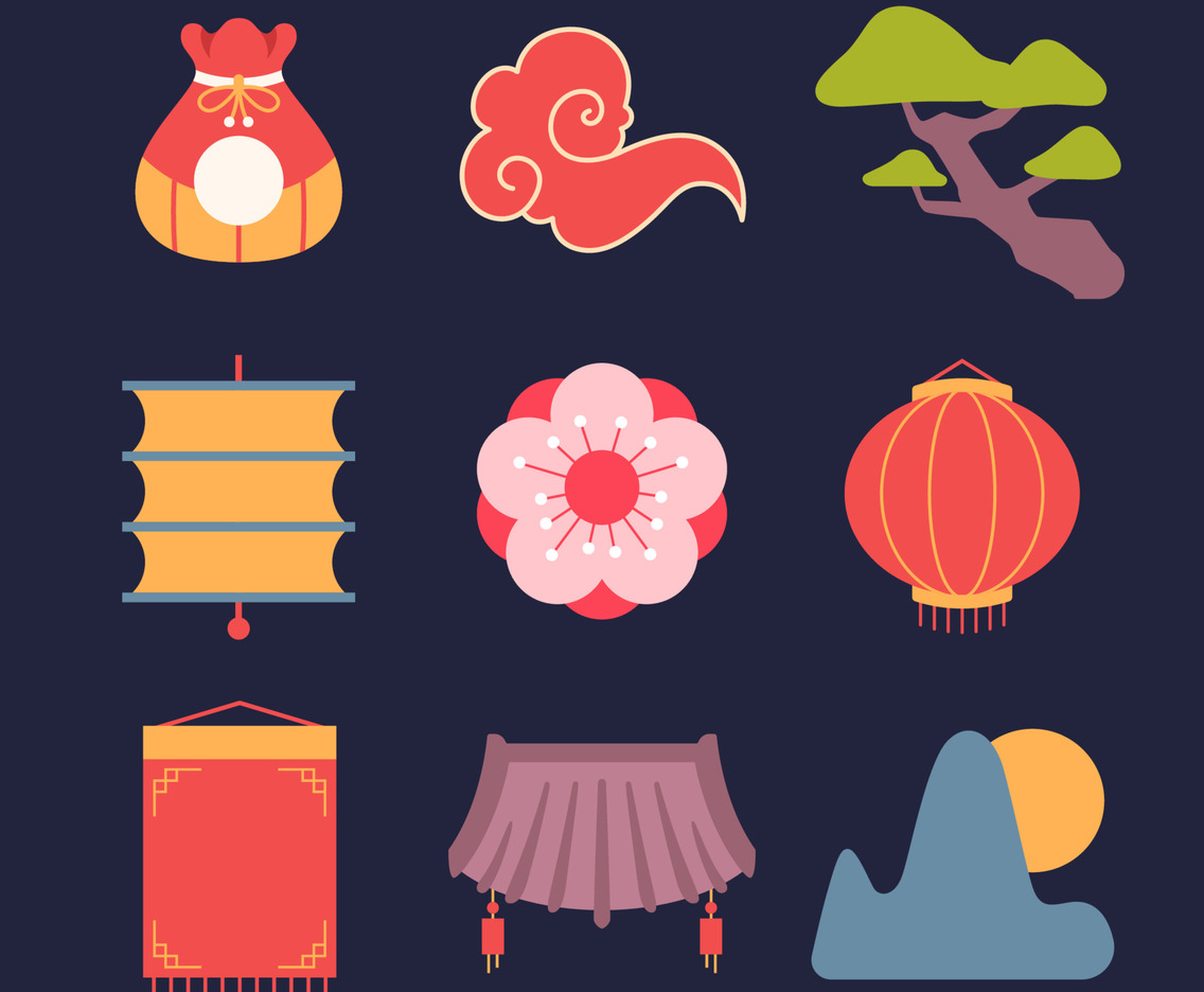 Korean New Year Seollal Icon Set