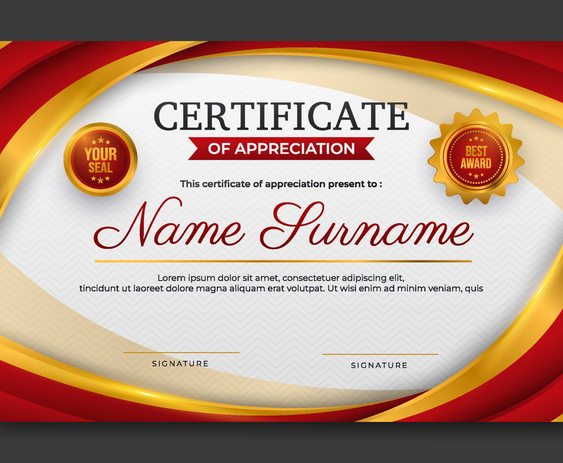 Certificate Professional Red Template