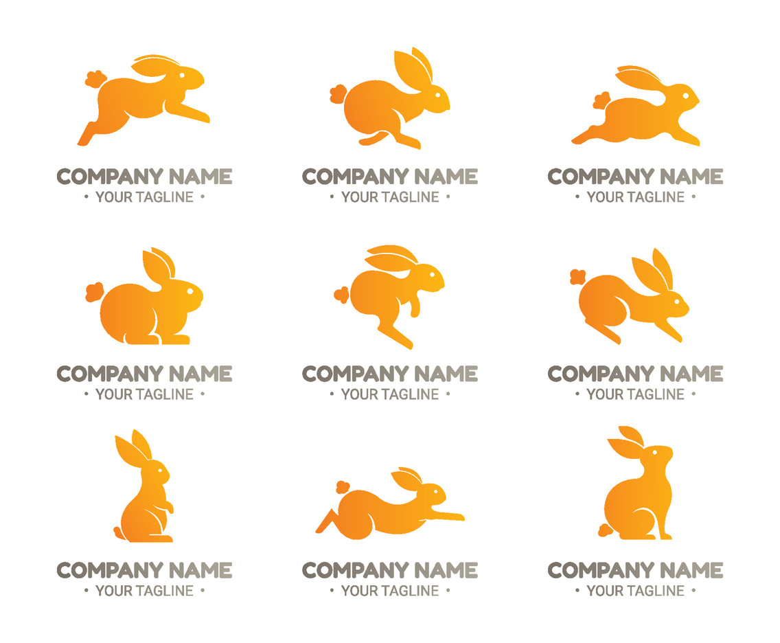 Set of Rabbit Element Logos