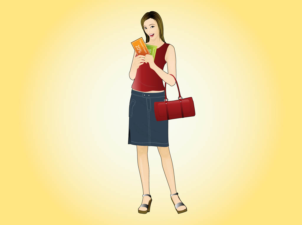 Woman With Discount Cards