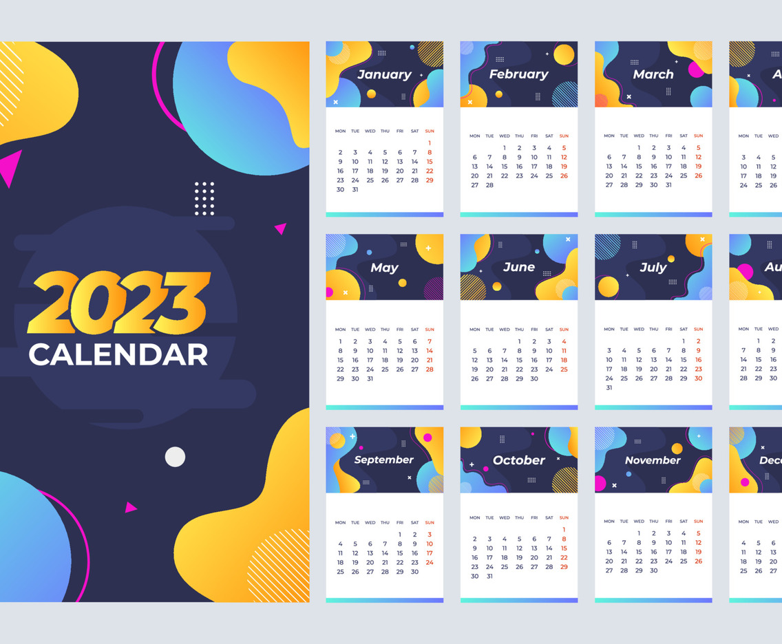 2023 Calender Creative Abstract Template