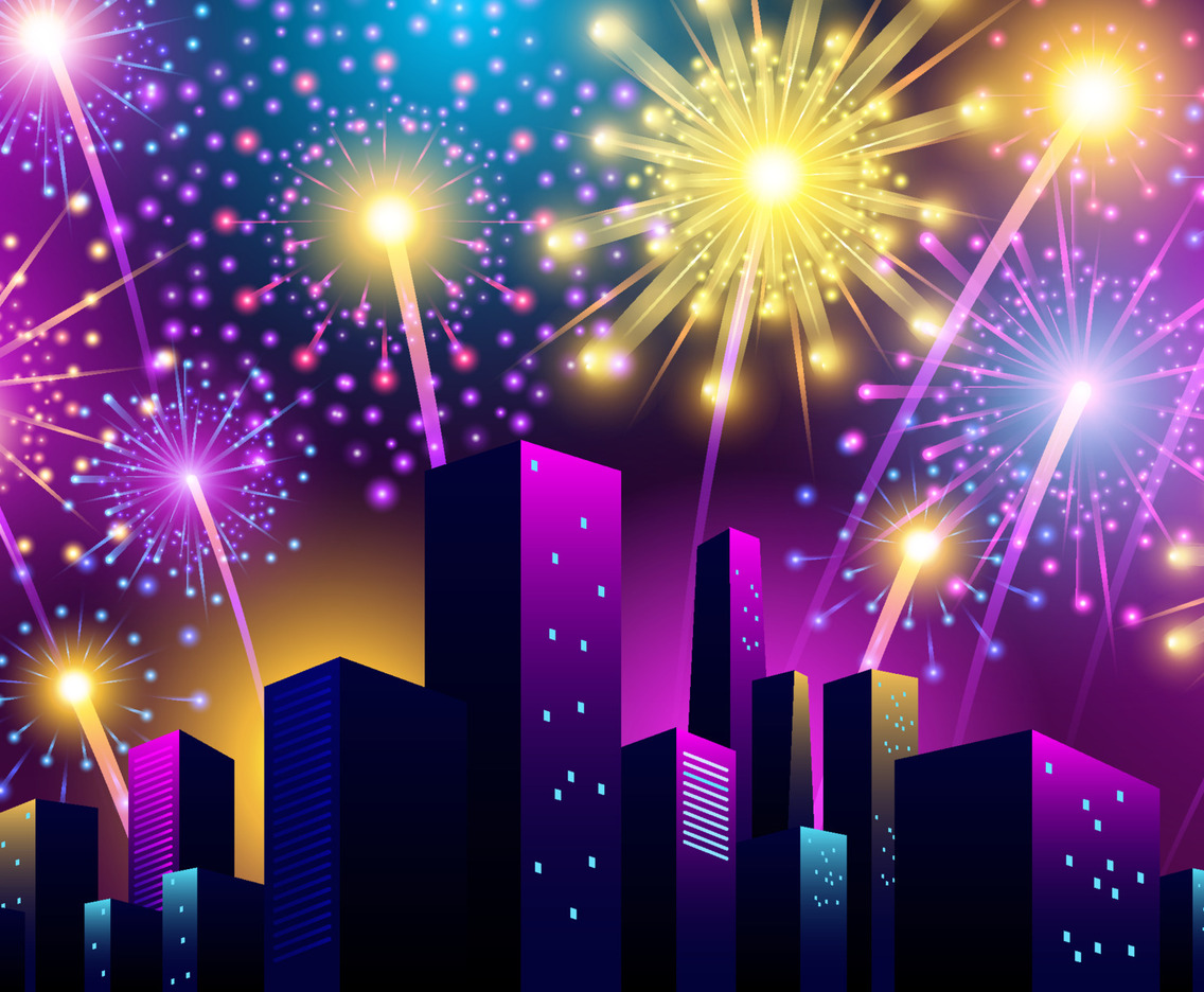 New Year Fireworks Background