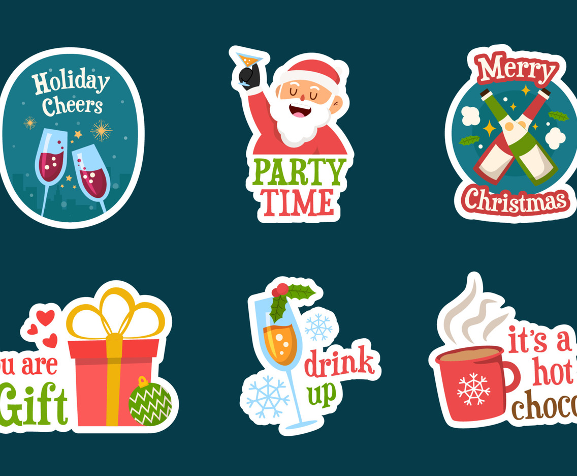 Christmas Festivity Adult Party Sticker Collection