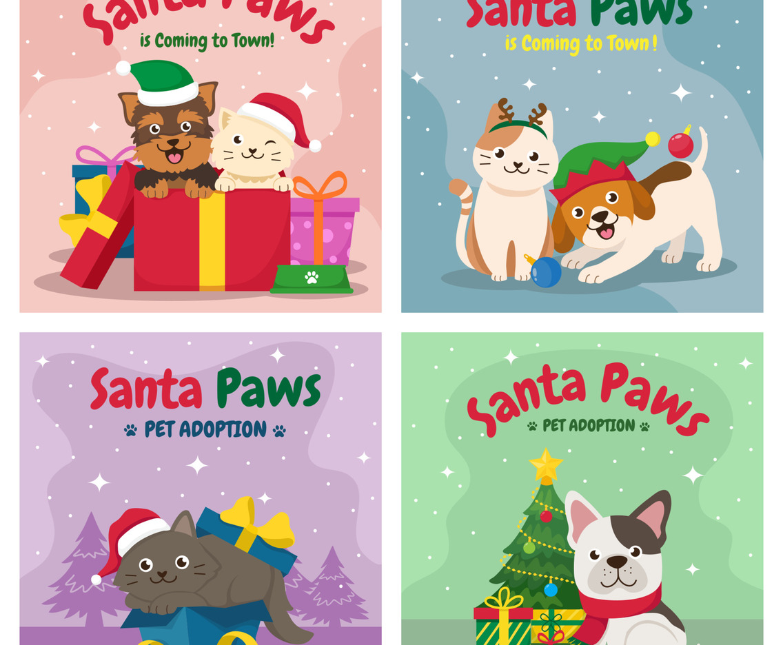 Cute Santa Paws Social Media Posts