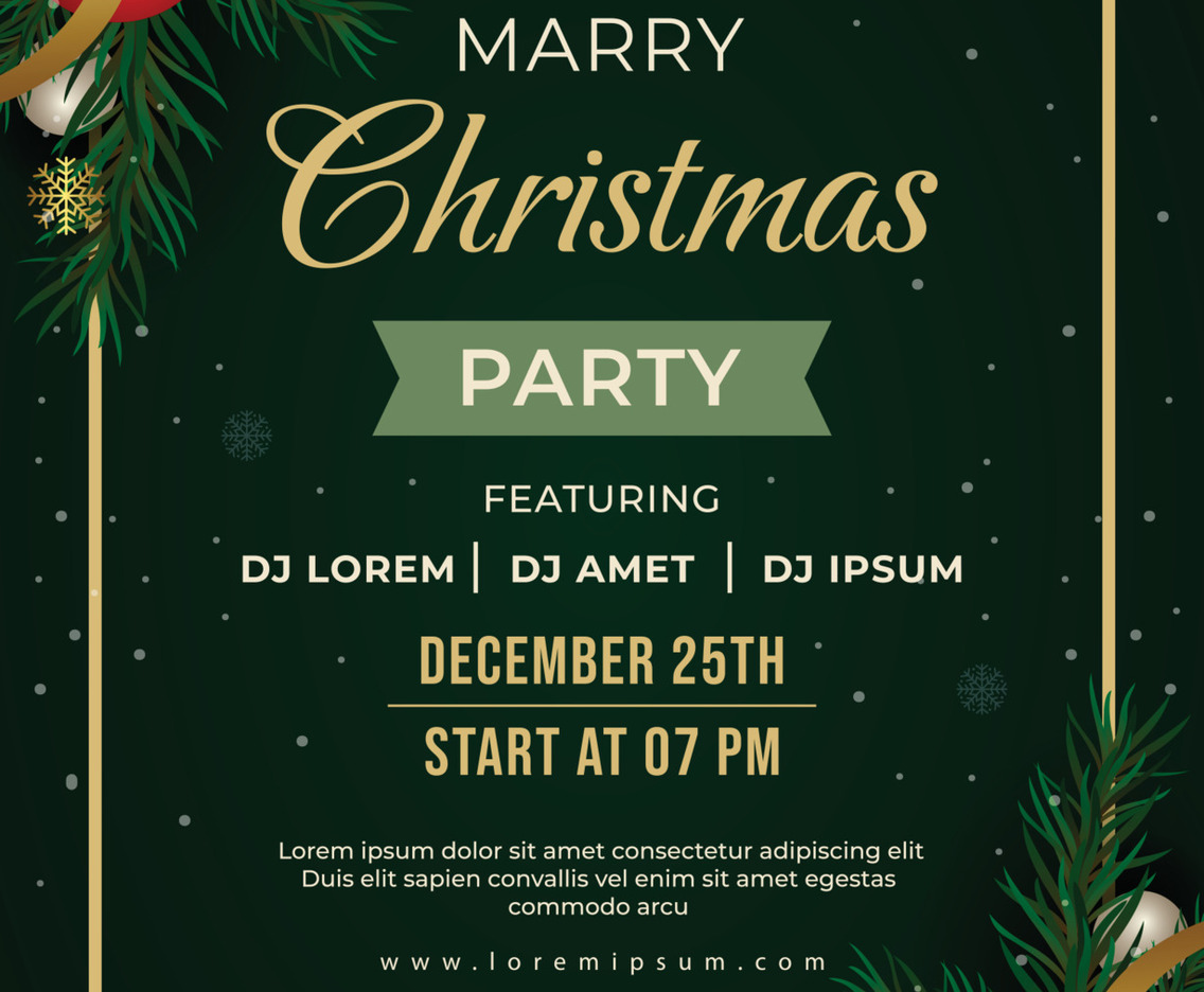 Christmas Party Poster Template
