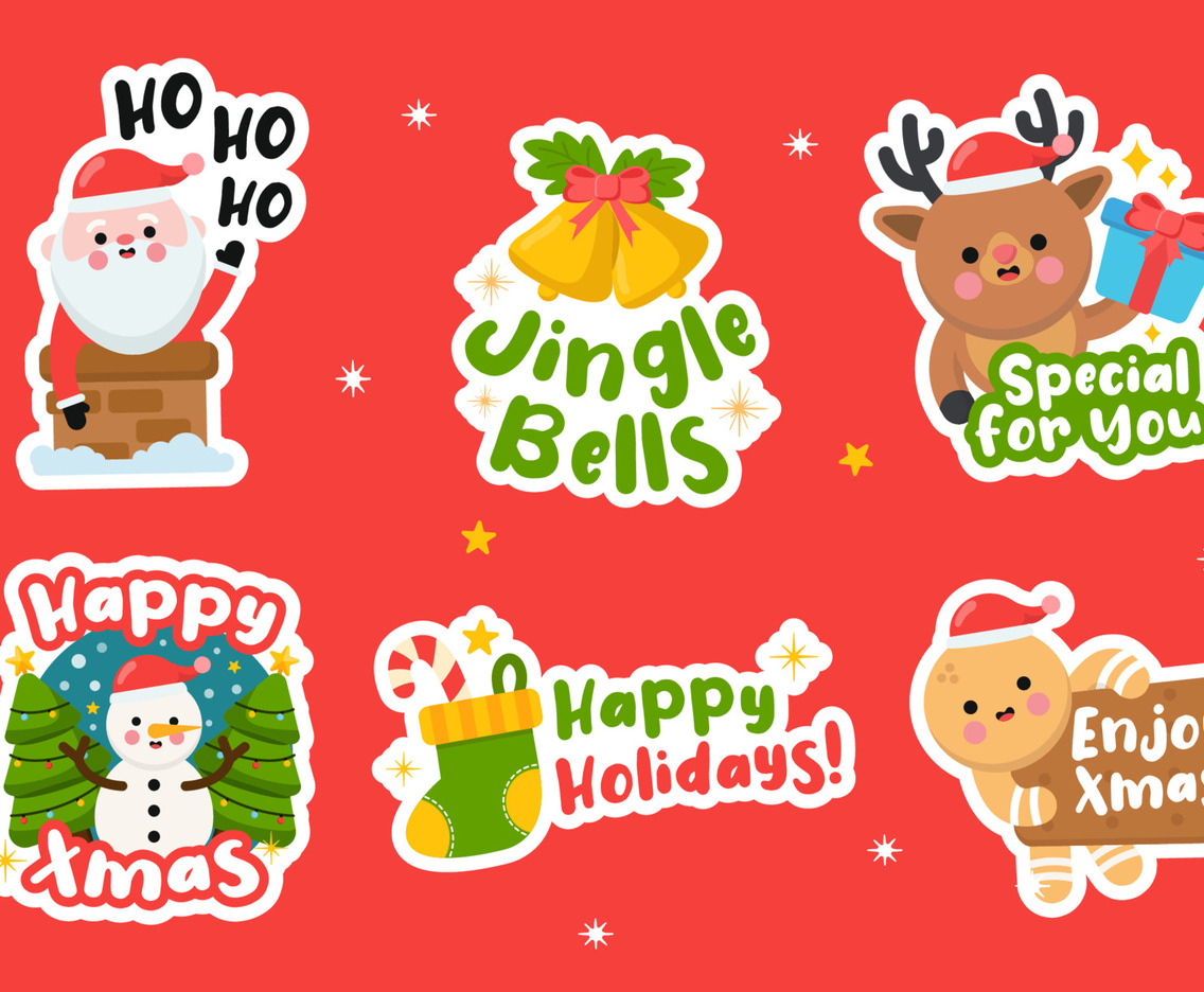 Christmas Greeting Sticker Collection For Children