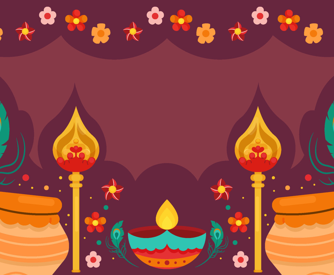 Celebrate Thaipusam India With Colorful Background