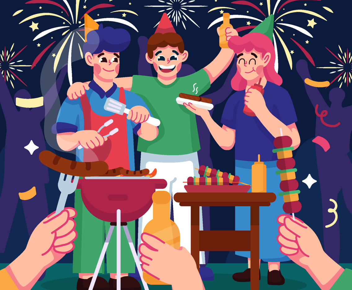 BBQ Party in New Year Celebration