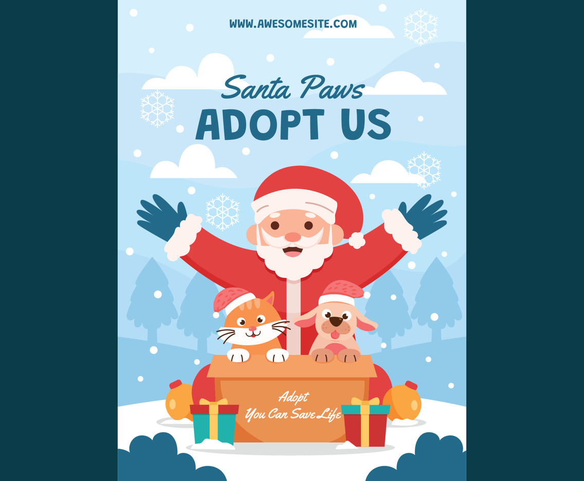 Santa Paws Poster Template