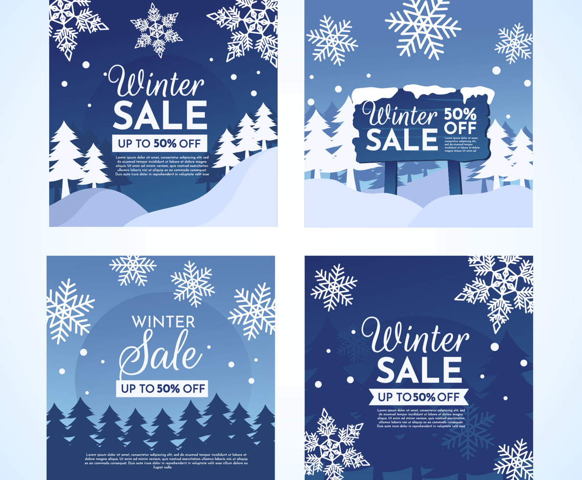 Winter Sale Social Media Post Template