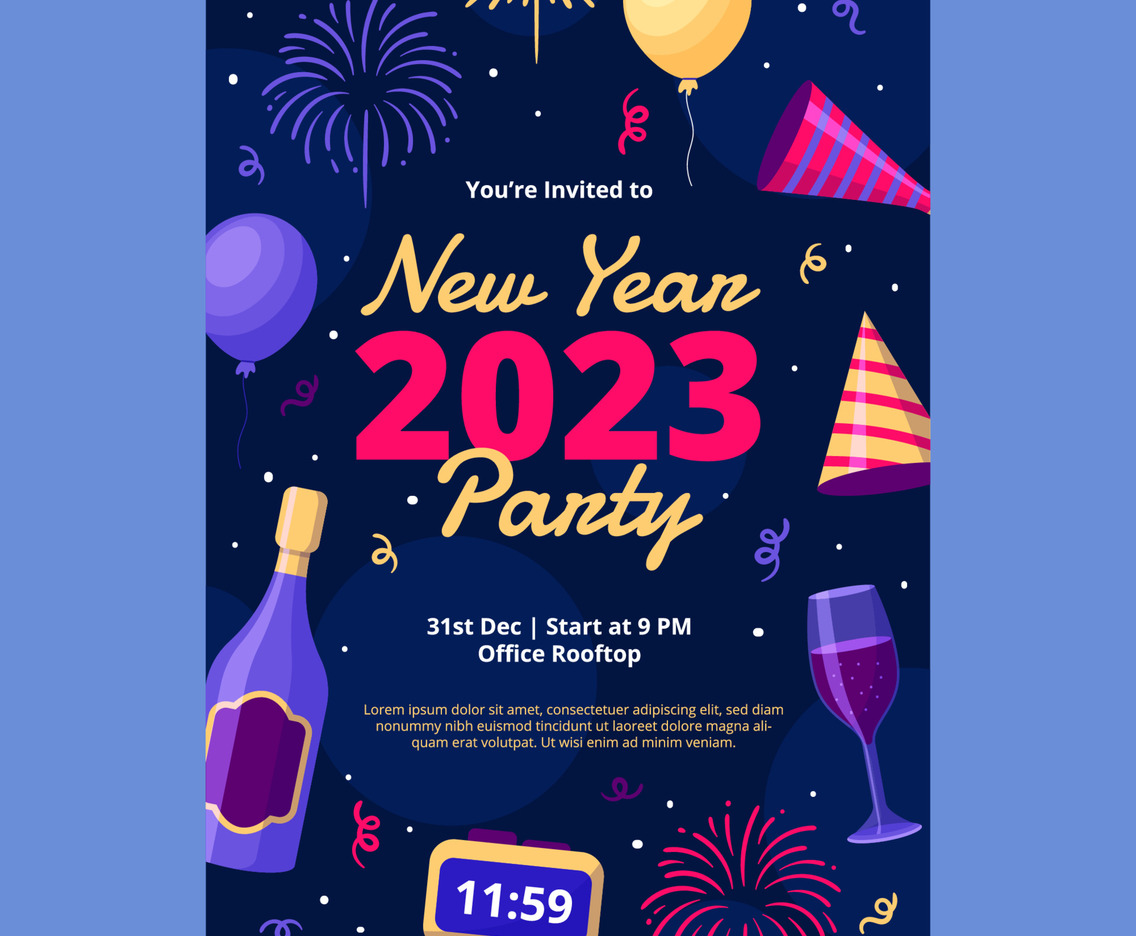 New Year Party Poster Template