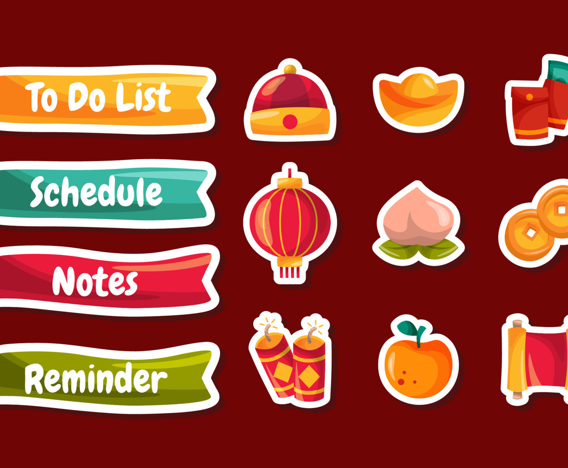 Chinese New Year Cute Doodle Journal Sticker Collection