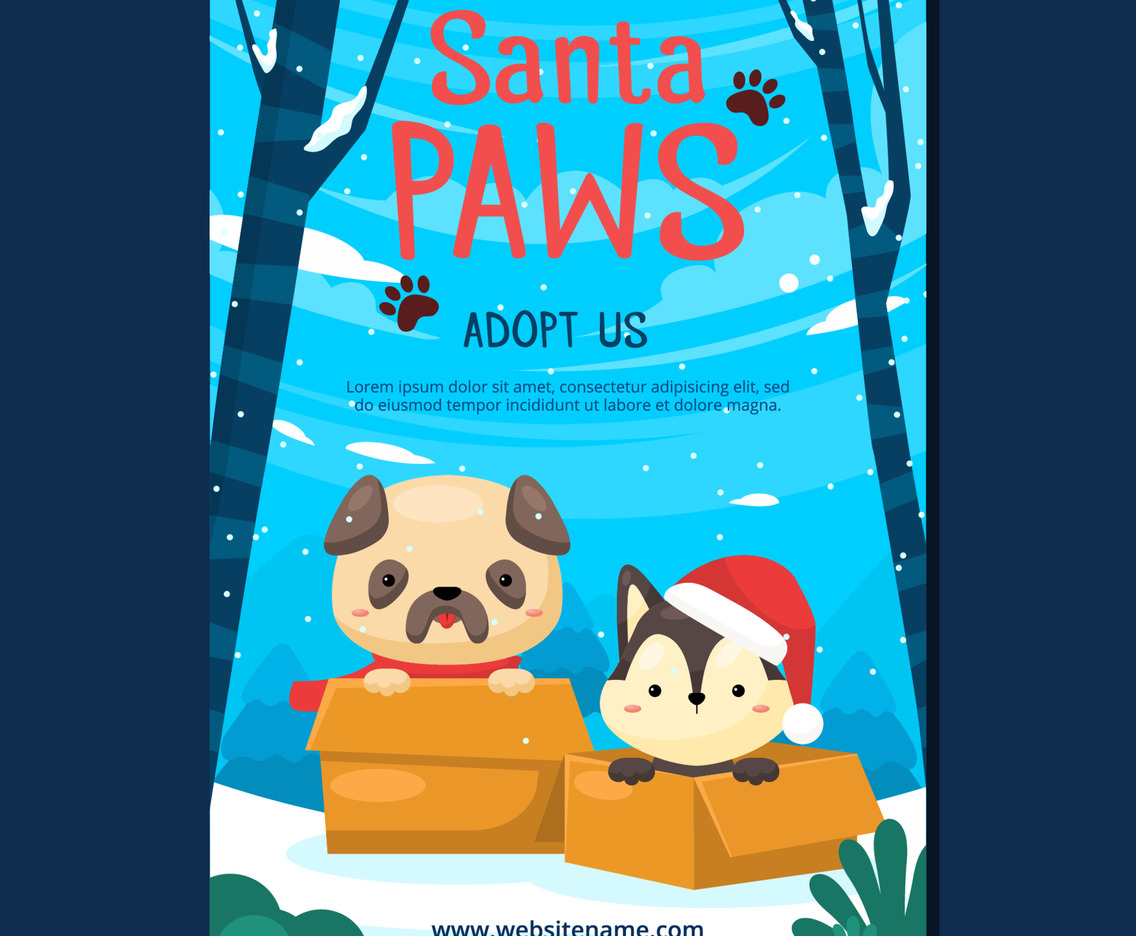 Santa Paw Adoption Poster