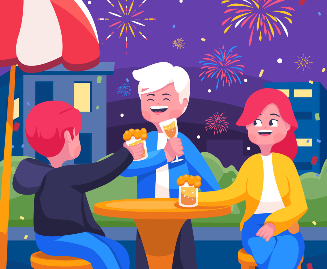 Hangout With Friends In New Year Festival