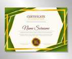 Green Gold Professional Certificate Layout Template