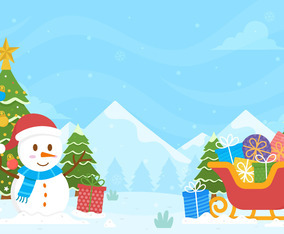 Christmas in Winter Scenery Background