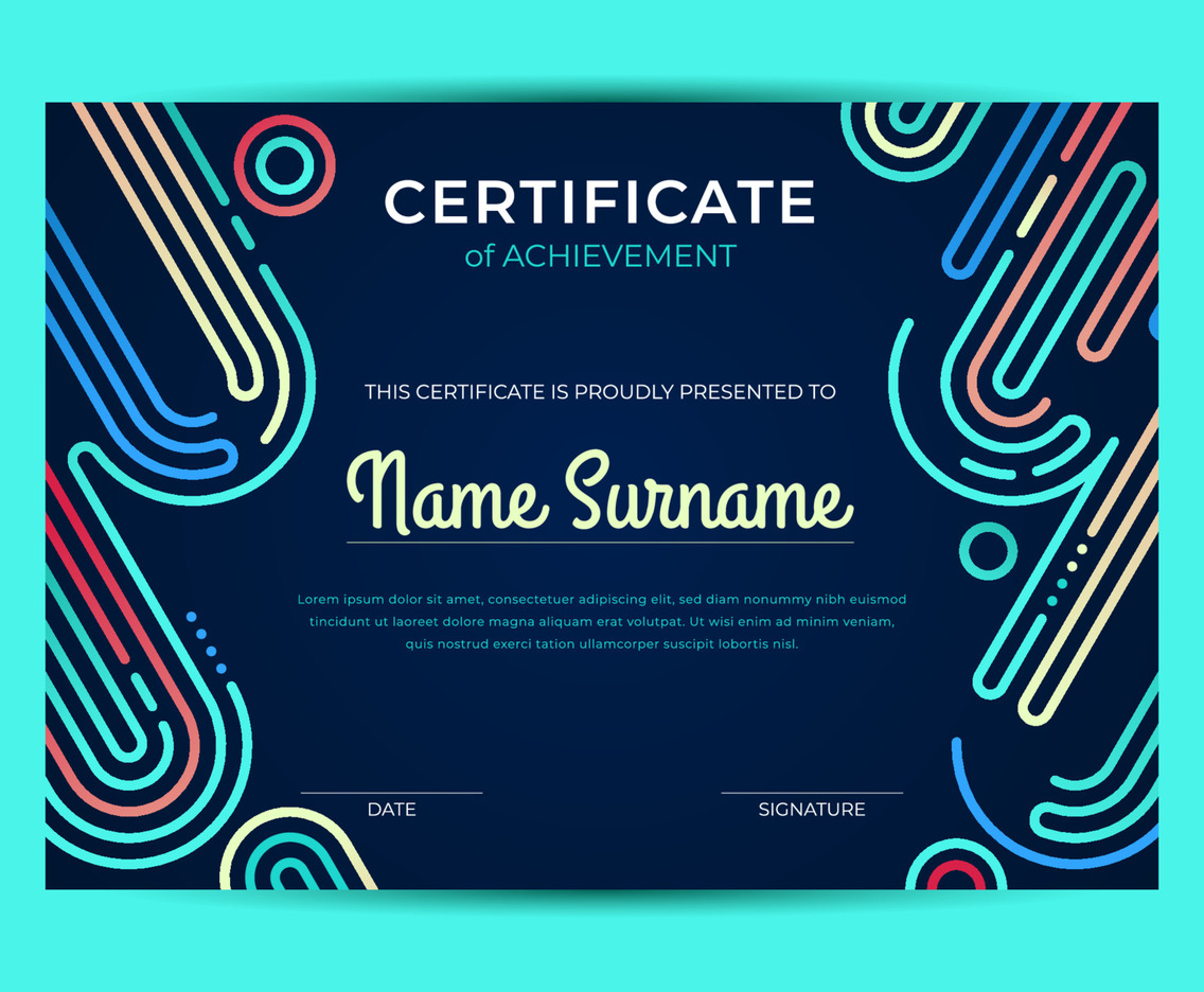 Modern Blue Certificate