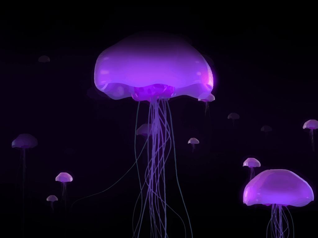 Neon Jellyfish Background