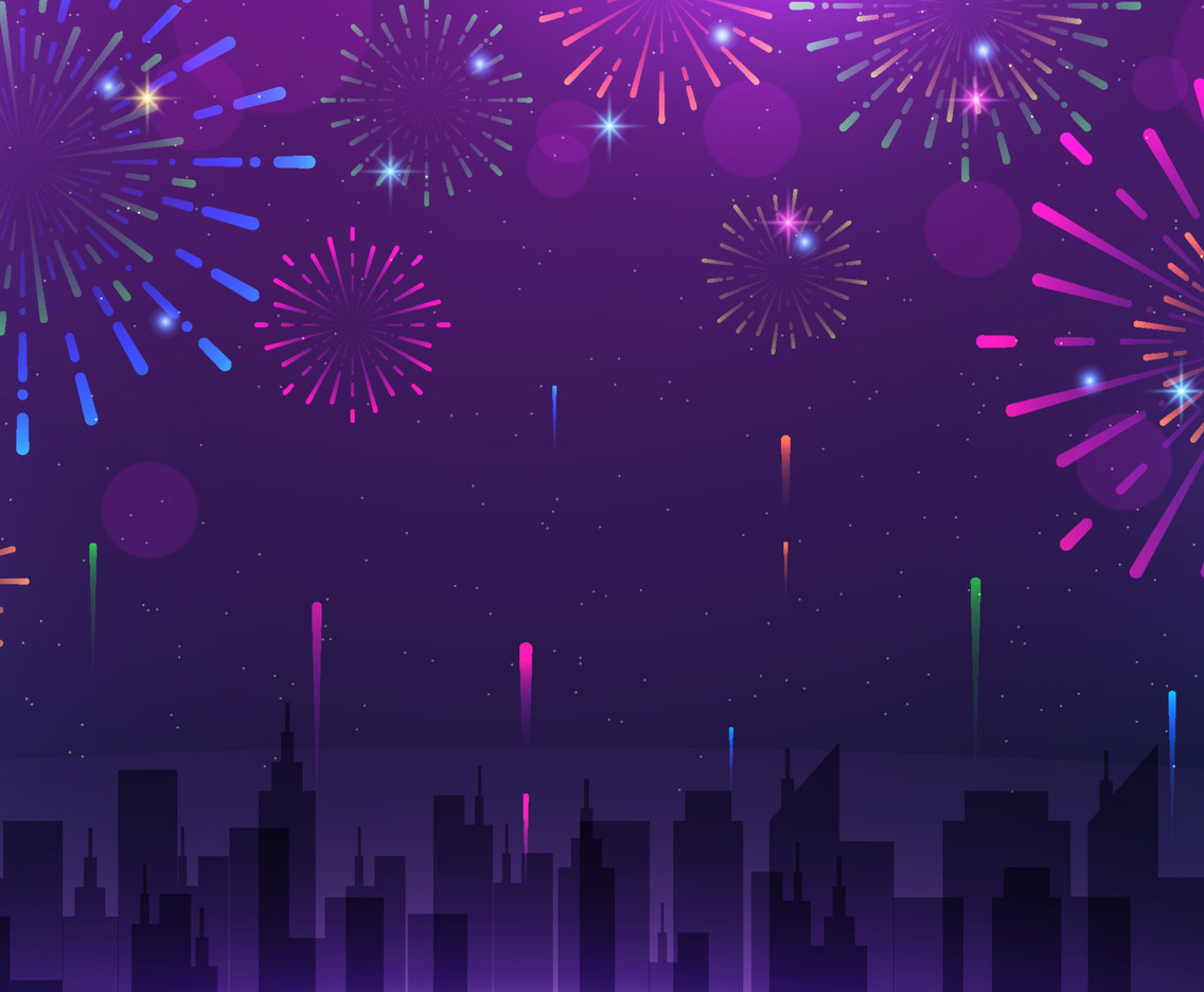 New Year Fireworks Outdoor
