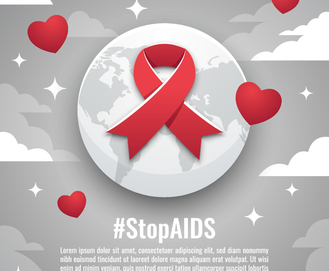 Red Ribbon for Support World Aids Day Poster