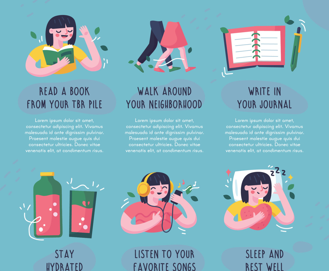 Healthy Lifestyle about Selfcare Infographic