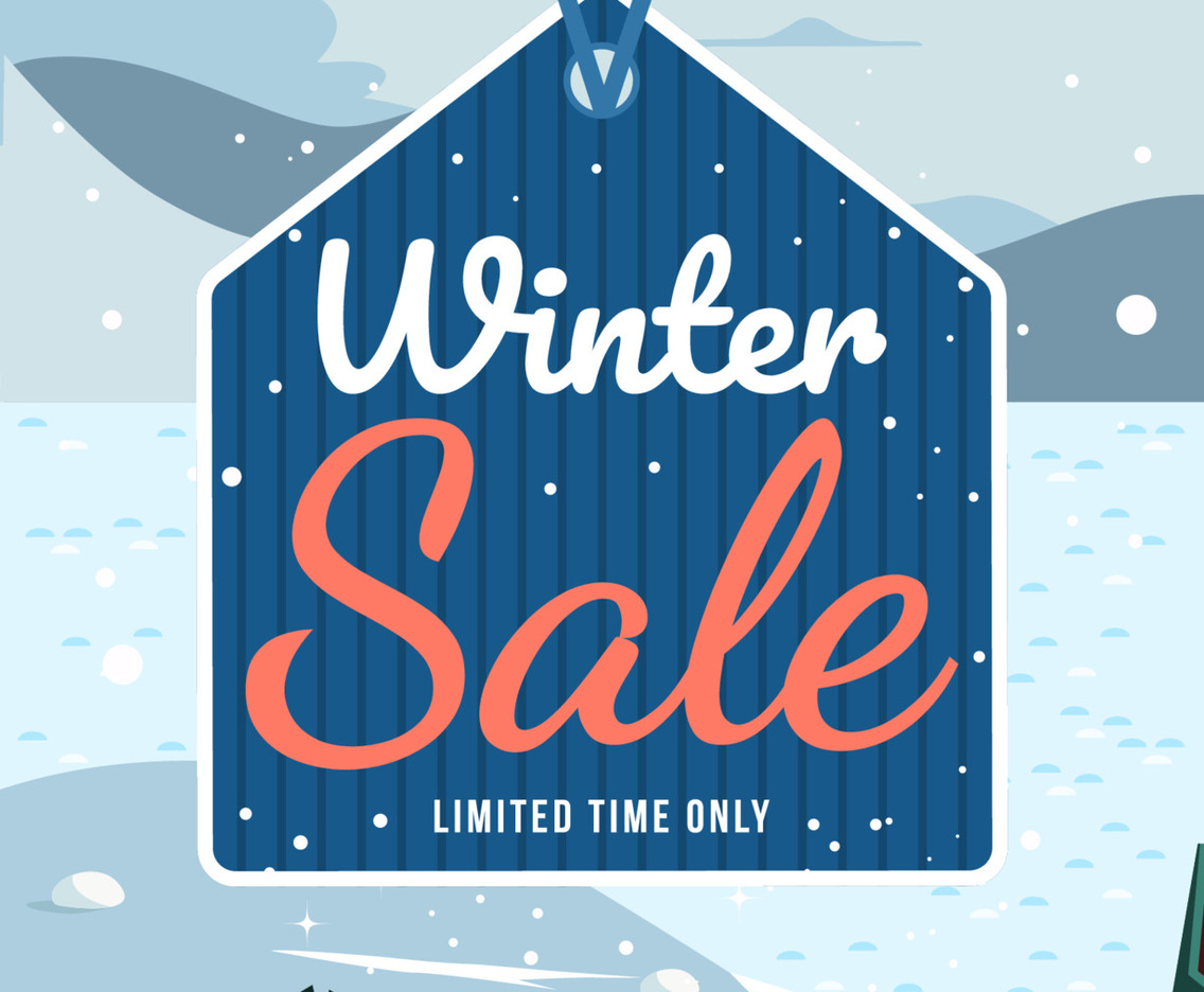 Winter Sale Tag In Nature Scenery Concept