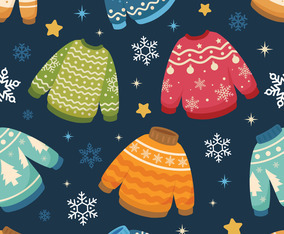 Ugly Sweater For  Christmas Holiday Seamless Pattern