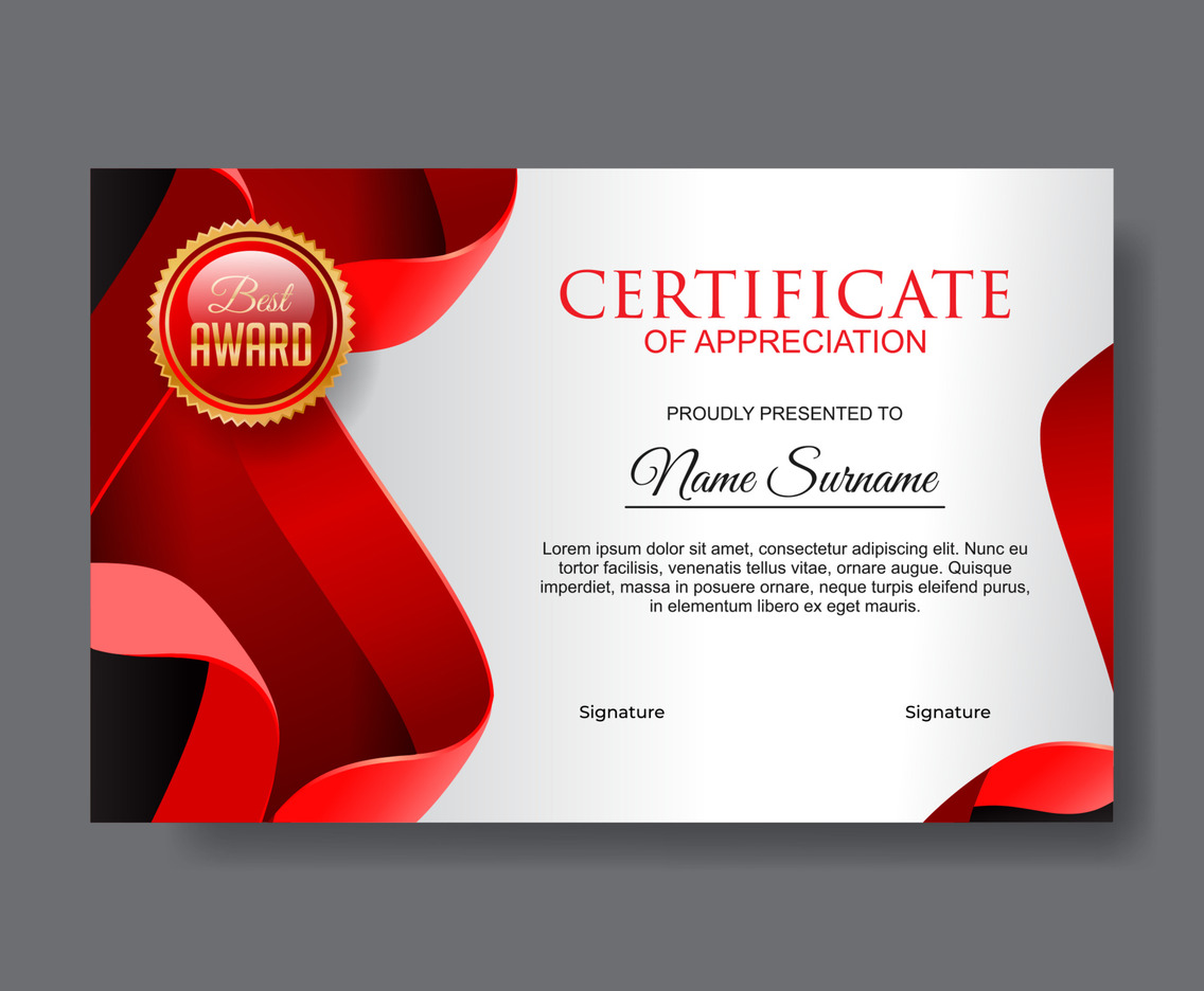 Red Professional Certificate of Appreciation