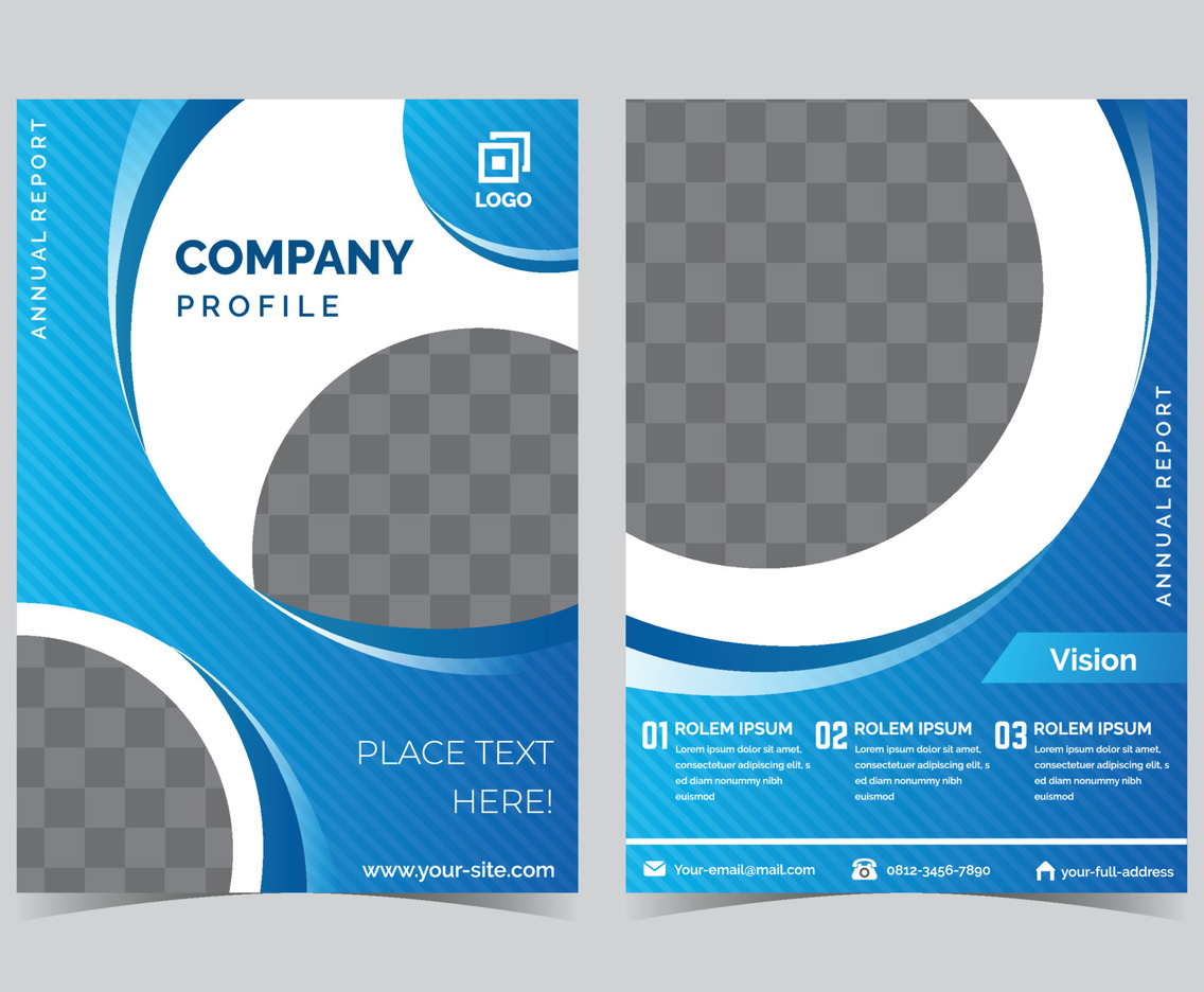 Company Profile Template in Blue and White