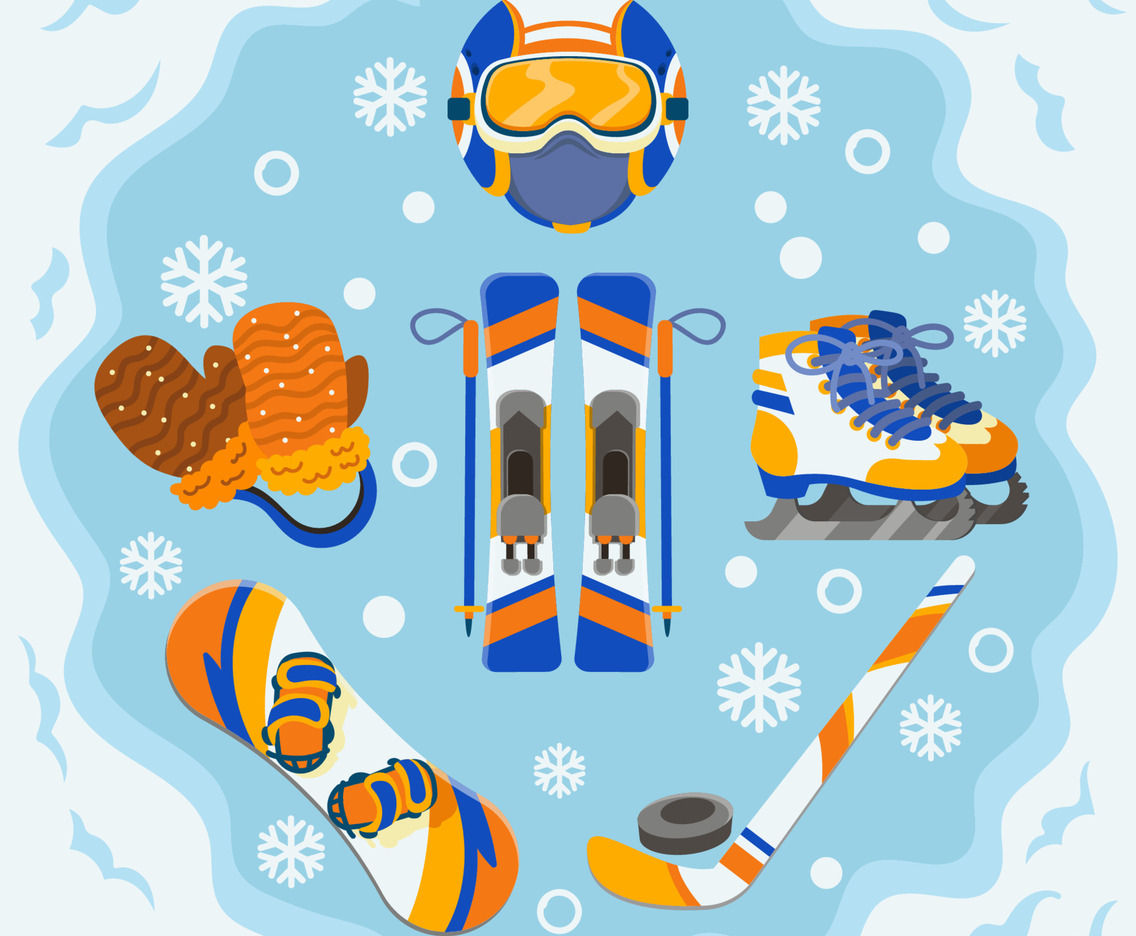 Winter Sport Equipment Icons
