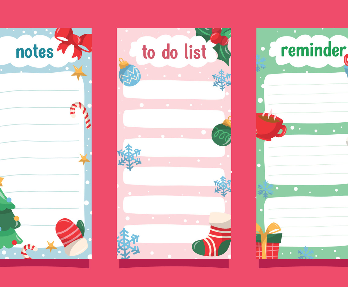 Christmas Hand Drawn Doodle Element Journal Template Page