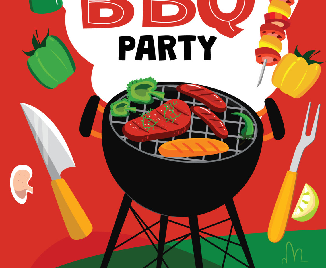 Barbecue New Year Party Poster Concept