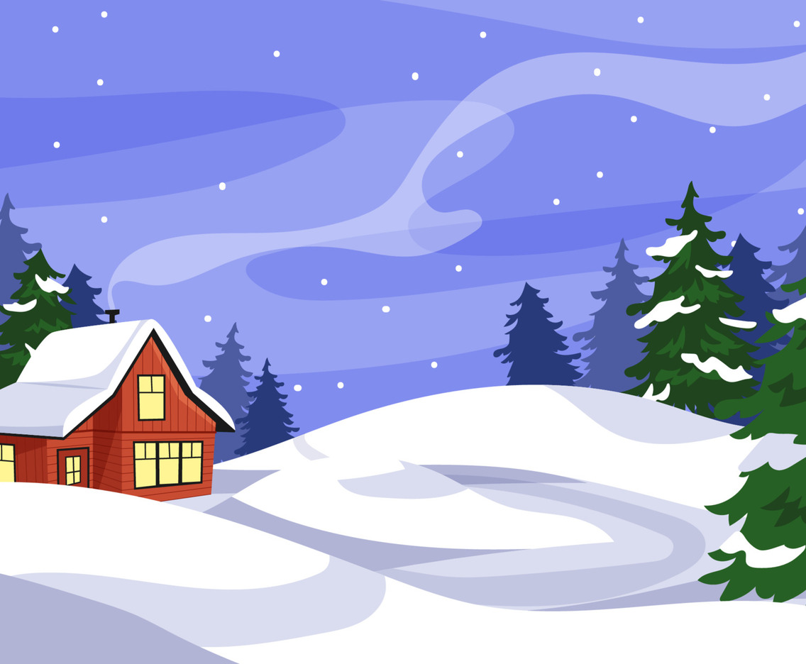 Cabin in The Winter Season