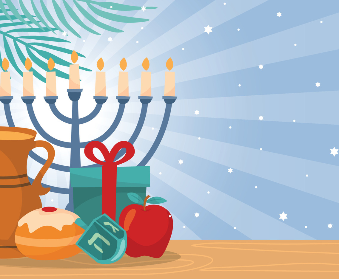 Happy Hanukkah Jewish Festival Of Lights Background