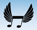 Winged Music Note Vector