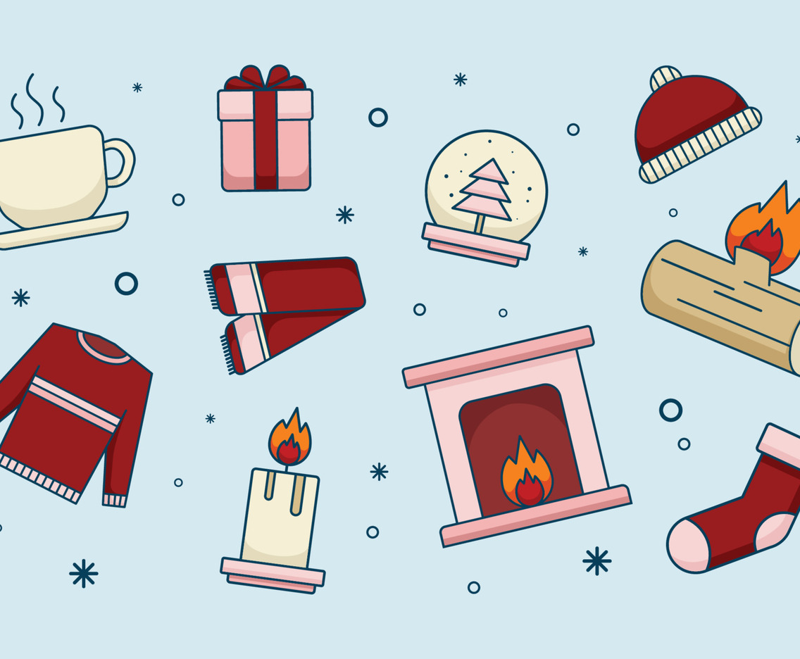 Set of Winter Indoor Activity Icon