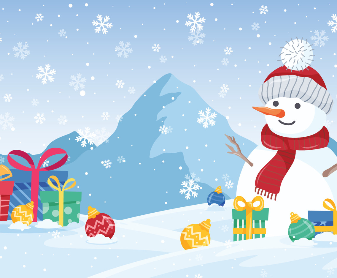 Christmas Snowman Nature Concept Background